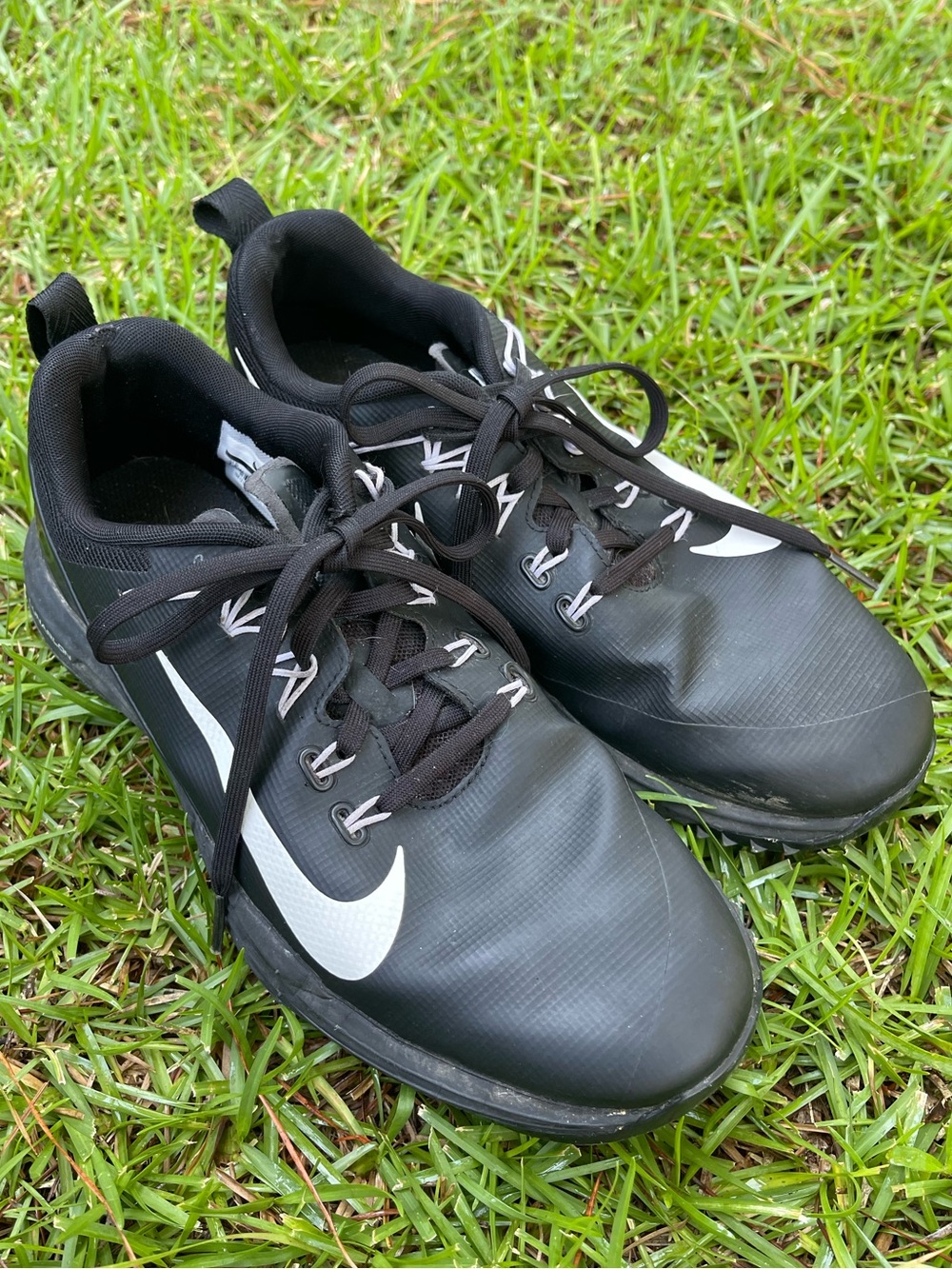 Nike Lunarlon Black White Spiked Golf Shoes Women’s Size 7.5W Wide